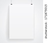 blank paper poster on white... | Shutterstock .eps vector #171875015