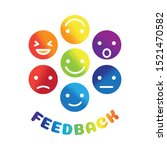 vector feedback icon in rainbow ... | Shutterstock .eps vector #1521470582