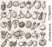 vegetables   doodles | Shutterstock .eps vector #71786929