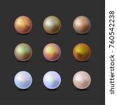 set of multicolored pearls.... | Shutterstock .eps vector #760542238
