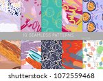 collection of seamless patterns.... | Shutterstock .eps vector #1072559468