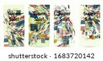 square pixel mosaic distorted... | Shutterstock .eps vector #1683720142