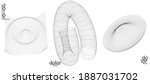 abstract vector object set.... | Shutterstock .eps vector #1887031702