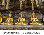Buddha Statues Lined Up At Wat...