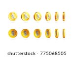gold coins set isolated on... | Shutterstock .eps vector #775068505