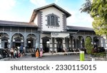 Small photo of Binjai Station, heritage building on Sundays. Several passengers were seen going back and forth and preparing to return to Medan. binjai July 10, 2023