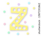 letter z in paper cut style on... | Shutterstock .eps vector #1587231862