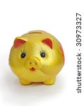 golden piggy bank on white... | Shutterstock . vector #30973327