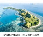 Drone Aerial Photography of the beautiful pristine islands of FIJI in the South Pacific Ocean - Blue Natural Clear Water
