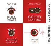 coffee concept. coffee and on... | Shutterstock .eps vector #1205163802