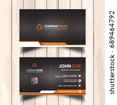 shine orange visit card design... | Shutterstock .eps vector #689464792