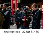 Small photo of New York, NY, USA - February 20, 2023: Musicians of AFM local 802 Union protesting unfair labor condition, joined by other union representatives