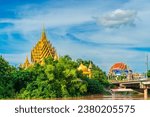 Small photo of PHITSANULOK, THAILAND - October 2,2023:The beautiful Temple (Thai language:Wat Chan West) is a Buddhist temple (Thai language:Wat) It is a major tourist attraction Phitsanulok, Thailand.