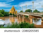 Small photo of PHITSANULOK, THAILAND - October 2,2023:The beautiful Temple (Thai language:Wat Chan West) is a Buddhist temple (Thai language:Wat) It is a major tourist attraction Phitsanulok, Thailand.