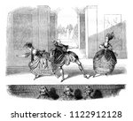 Scene of a ballet of Jason and Medea, vintage engraved illustration. Magasin Pittoresque 1846.