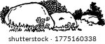 a rocks in a grassy field ... | Shutterstock .eps vector #1775160338
