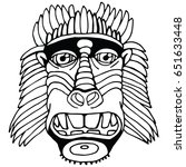 portrait monkey. doodle cartoon ... | Shutterstock .eps vector #651633448