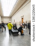 Small photo of London, UK - March 4, 2019: tourists visiting Ancient Greek collection of Phaeton in British Museum.
