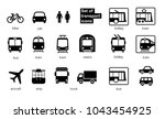 Set Transport Icons On White...