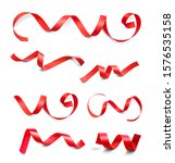set of red ribbons on white... | Shutterstock .eps vector #1576535158
