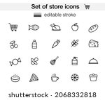 set of store icons. vector sign ... | Shutterstock .eps vector #2068332818