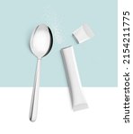 realistic torn stick with spoon ... | Shutterstock .eps vector #2154211775