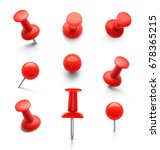 set of push pins in different... | Shutterstock .eps vector #678365215