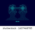 concept of digital twin or... | Shutterstock .eps vector #1637468785