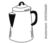 kettle in doodle style. hand...