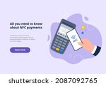 processing of nfc payment. pos... | Shutterstock .eps vector #2087092765