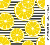 fresh lemons background  hand... | Shutterstock .eps vector #657494635