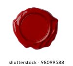 Red wax seal or signet isolated ...
