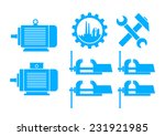 blue industrial icons on white... | Shutterstock .eps vector #231921985