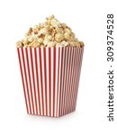 Movie Popcorn Isolated On White ...