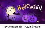 vector halloween illustration... | Shutterstock .eps vector #732567595