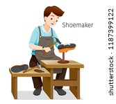 Shoemaker Repairing Man Shoes ...