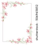 rectangular floral border frame ... | Shutterstock .eps vector #506965852
