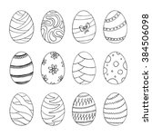 easter eggs set with abstract... | Shutterstock .eps vector #384506098