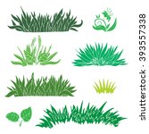 hand drawn green grass isolated ... | Shutterstock .eps vector #393557338