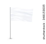 blank white flag mock up stand... | Shutterstock . vector #348153035
