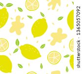 yellow fresh lemons background  ... | Shutterstock .eps vector #1365057092