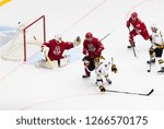 Small photo of PODOLSK, RUSSIA - OCTOBER 16, 2018: J. Ortio (31) catch a puck in trapper on hockey game Vityaz vs Severstal on Russia KHL championship on October 16, 2018, in Podolsk, Russia. Vityaz won 4:1