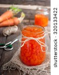 Carrot Jam In A Glass Jar On A...