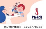 8 march card with happy mother... | Shutterstock .eps vector #1923778388