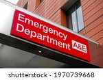 Small photo of London UK, May 9th 2021:The Royal London Hospital, Emergency department A and E sign board. Royal London Hospital is a large teaching hospital in Whitechapel in the London Borough of Tower Hamlets.
