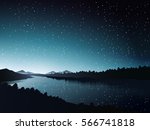 Silhouette River At Night