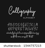modern calligraphy alphabet.... | Shutterstock .eps vector #1544757215