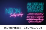 neon calligraphy realistic... | Shutterstock .eps vector #1607017705
