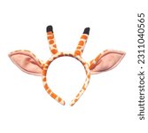 Orange giraffe ear headband...