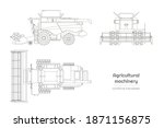 outline blueprint of combine... | Shutterstock . vector #1871156875